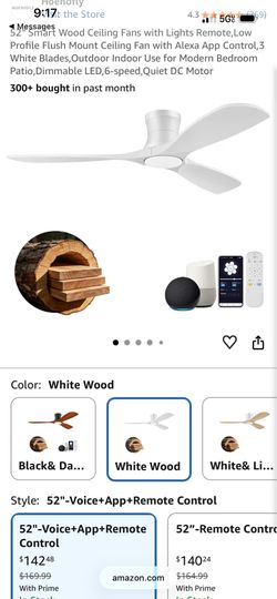 52 inch smart fan for flat ceiling