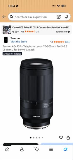 Tamron A047SF - Telephoto Lens - 70-300mm F/4.5-6.3 Di III RXD for Sony FE, Black
