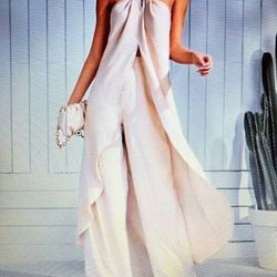 Women's sz S Shein Open Back Halter Top & Palazzo Pants Set*New