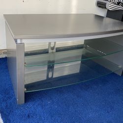 Television Stand. 24” X 39” With Two Glass Shelves. 