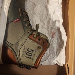 Men's Levis Mason HI 501 Core Green Canvas Sneakers - 517677-26E - Size: 10