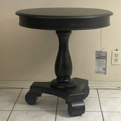 26 in. Black Round End Table