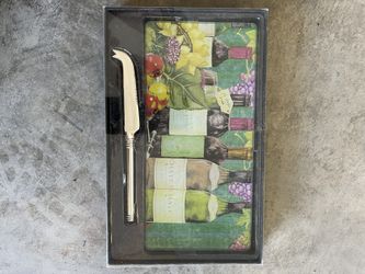 Small Glass Cutting Boards With Knife -17 New In Individual Boxes