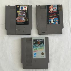 Nintendo Rad Racer, Mario Bros, Baseball Game Catridge (Untested) 