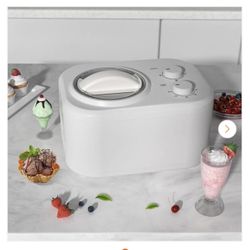 1. 0 qt. White Automatic Ice Cream Maker, No Pre-Freezing Fruit Yogurt Machine with Automatic Mixer