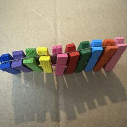 Set of 10 Vibrant Mini Clothespins - Multicolored Decorative Clips