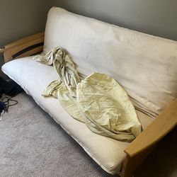 Real Wood Futon With Mattress And Washable Mattress Cover