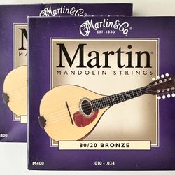 MARTIN MANDOLIN STRINGS- 80/20 BRONZE .010-.034. TWO COMPLETE SETS!