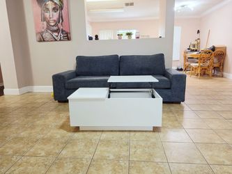 White Lift-Top Coffee Table with Storage