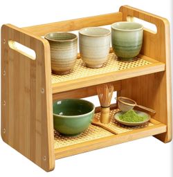 Brand New in Box Bamboo Rattan Kitchen Shelf