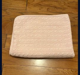 Nordstrom Baby Pink cable-knit throw blanket with a soft sherpa lining
