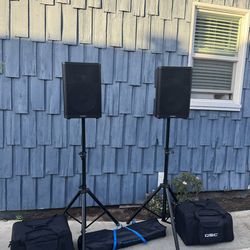 QSC CP12 Speakers + Official Totes