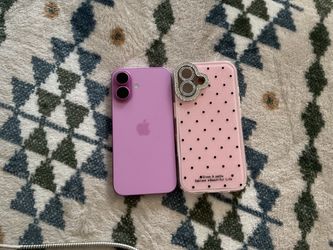 Apple iPhone 16  with Pink Case