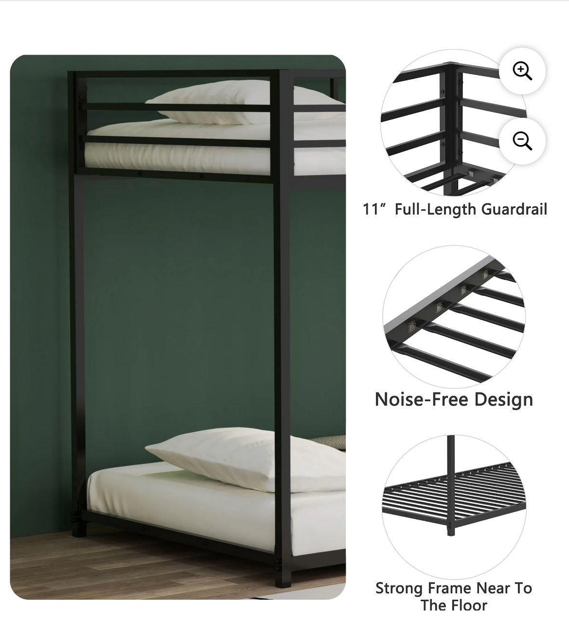 Full Size Bunk Bed/ Black