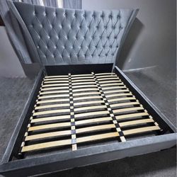 Brand New Silver/Black Bed Frame And Mattress For Sale! Available in Queen & King!