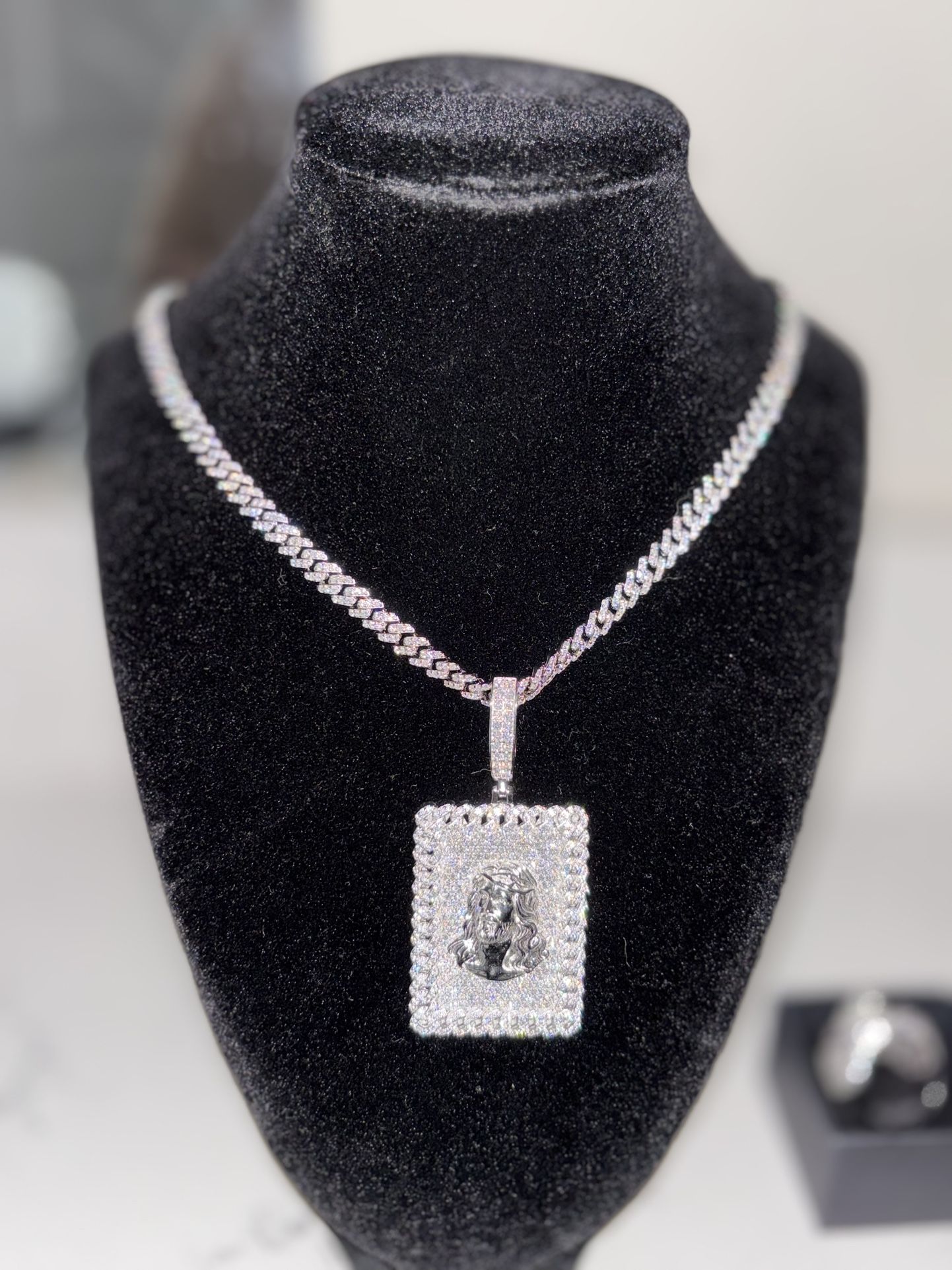 12.88ct Moissanite Chain 22’ & Pendant – GRA Certified