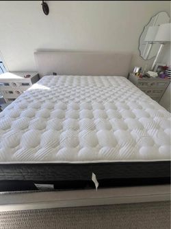 King Size Linen bed frame.