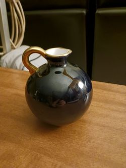 Ceramic Pitcher with Gold Handle