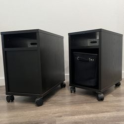 Nightstands / End Tables With Tray & Basket