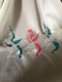 Beautiful Hand blown Vintage Unicorn, Pegasus & Winged Unicorn