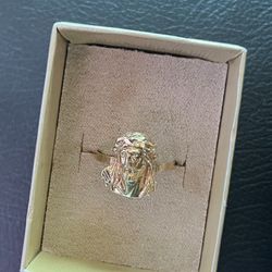Jesus face gold ring