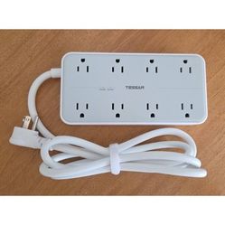 Power Strip Surge Protector Extension Cord w/ 8 Outlet & 3 USB Charger