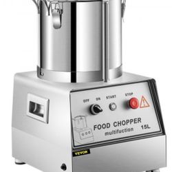 110V Commercial Food Processor 15L Stainless Steel Grain Grinder 1400W Electric Food Grinder Cutter Mixer Perfect for Meat or Vegetable Stuffing, Frui