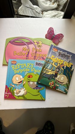 3 books with 4 stories My pink slippers and rugrats!!! Vintage EUC