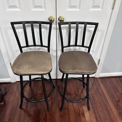 Bar Stools Brown And Black 360 Rotation 