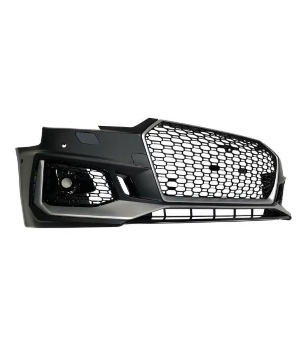 Audi 2017-19 A4B9 RS4 Style Front Bumper with Chrome Trim Front Grille, PDC Type fits a4 s4