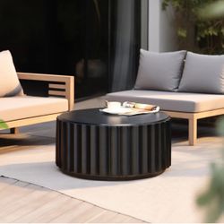 ❤️JUST REDUCED❤️Black Fluted Round Coffee Table-BRAND NEW
