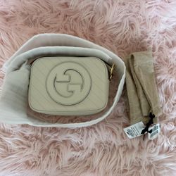 auth Gucci Blondie Small Shoulder Bag Leather White New
