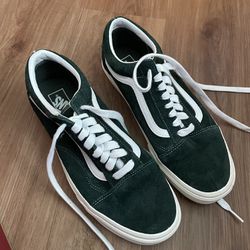 Green Velvet Vans Shoes 