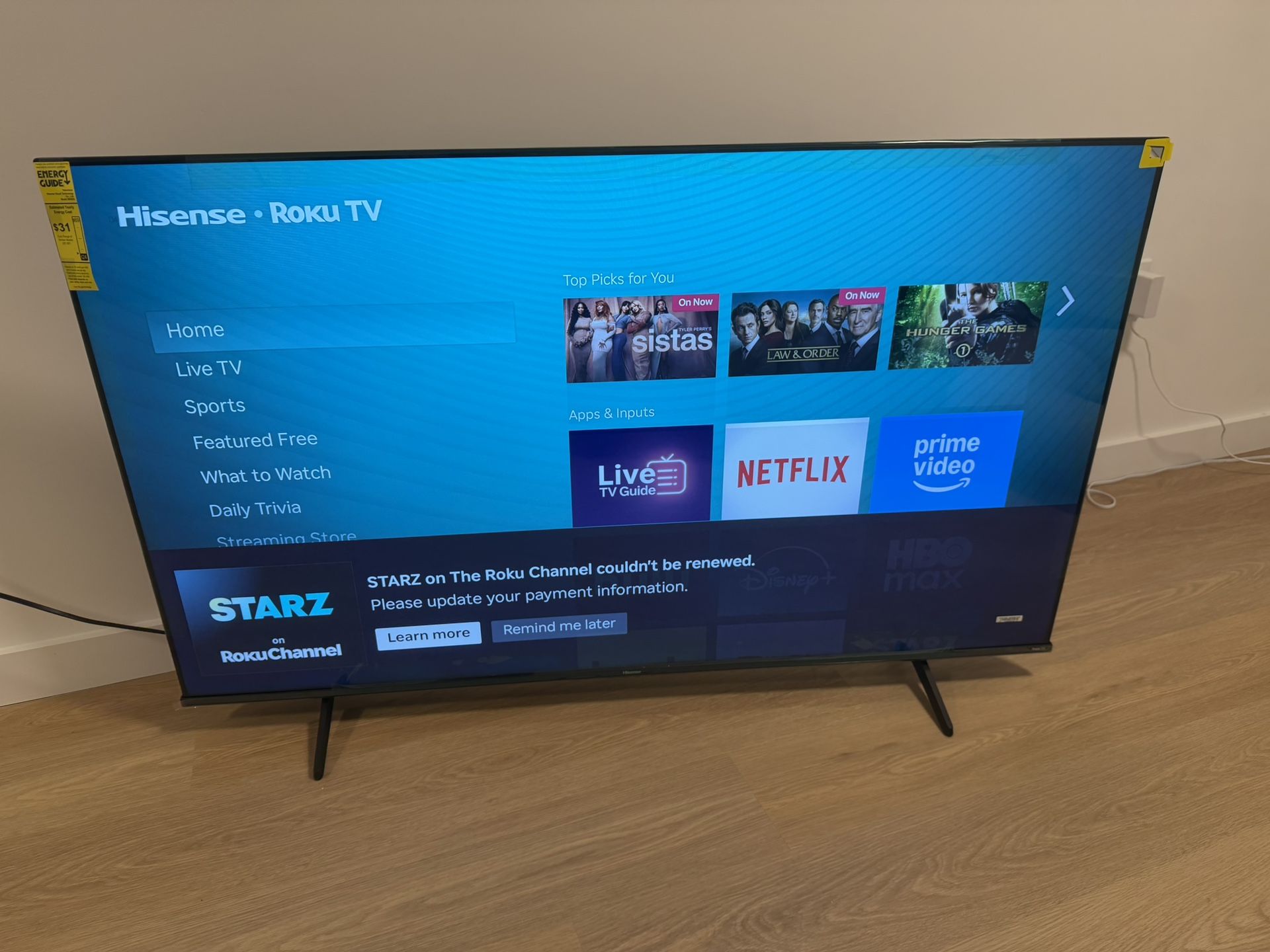 Hisense Roku 58 inch TV