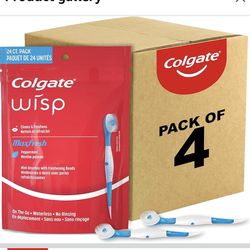 Colgate Max Fresh Wisp Disposable Mini Travel Toothbrushes, Peppermint, 24 Count (Pack of 4)