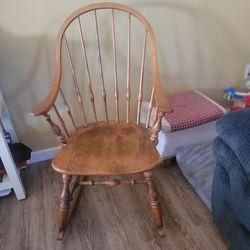 Ethan Allen Wooden Rocking Chair with Arms