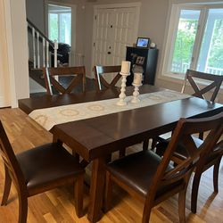 Dining Room Table, Extenders And Hutch 