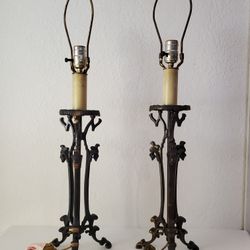 Vintage Candle Holders Table Lamps