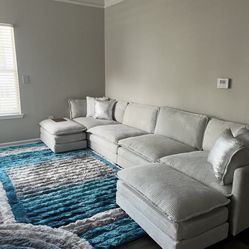 Redenius 6-Piece 148" Upholstered Corduroy U- Shape Sectional