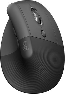 NEW Logitech - Lift Vertical Wireless Optical Ergonomic Mouse with 4 Customizable Buttons - Wireless - Graphite