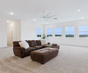 Sectional with oversized ottoman