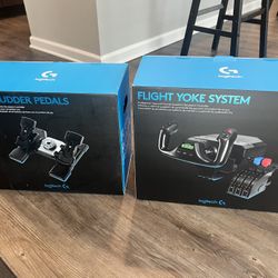 Logitech Flight Yoke System + Rudder Pedals. 
