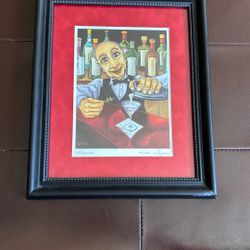 Framed Will Rafuse “Frank” Martini Art 