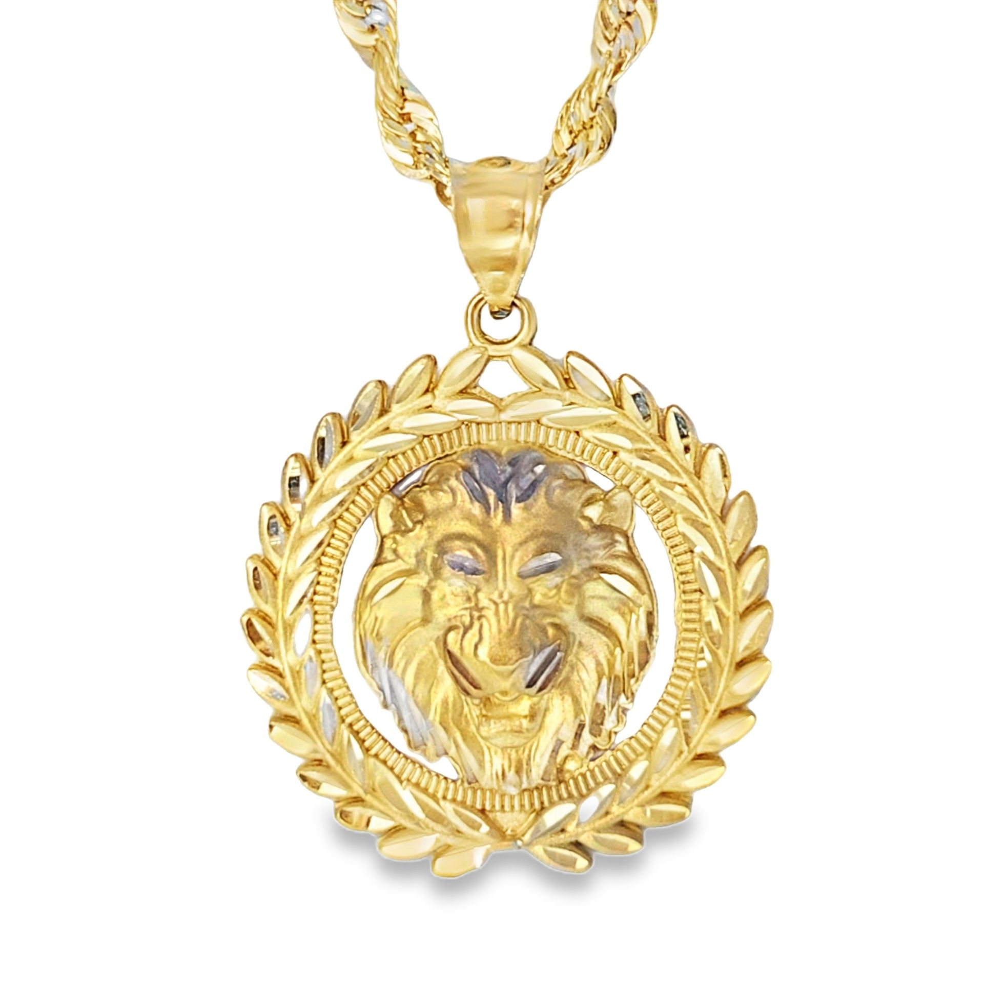 10k Yellow Gold Lion Motif Charm Necklace