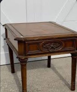 Solid wood side table