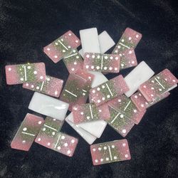 Pink Green Dominoes 