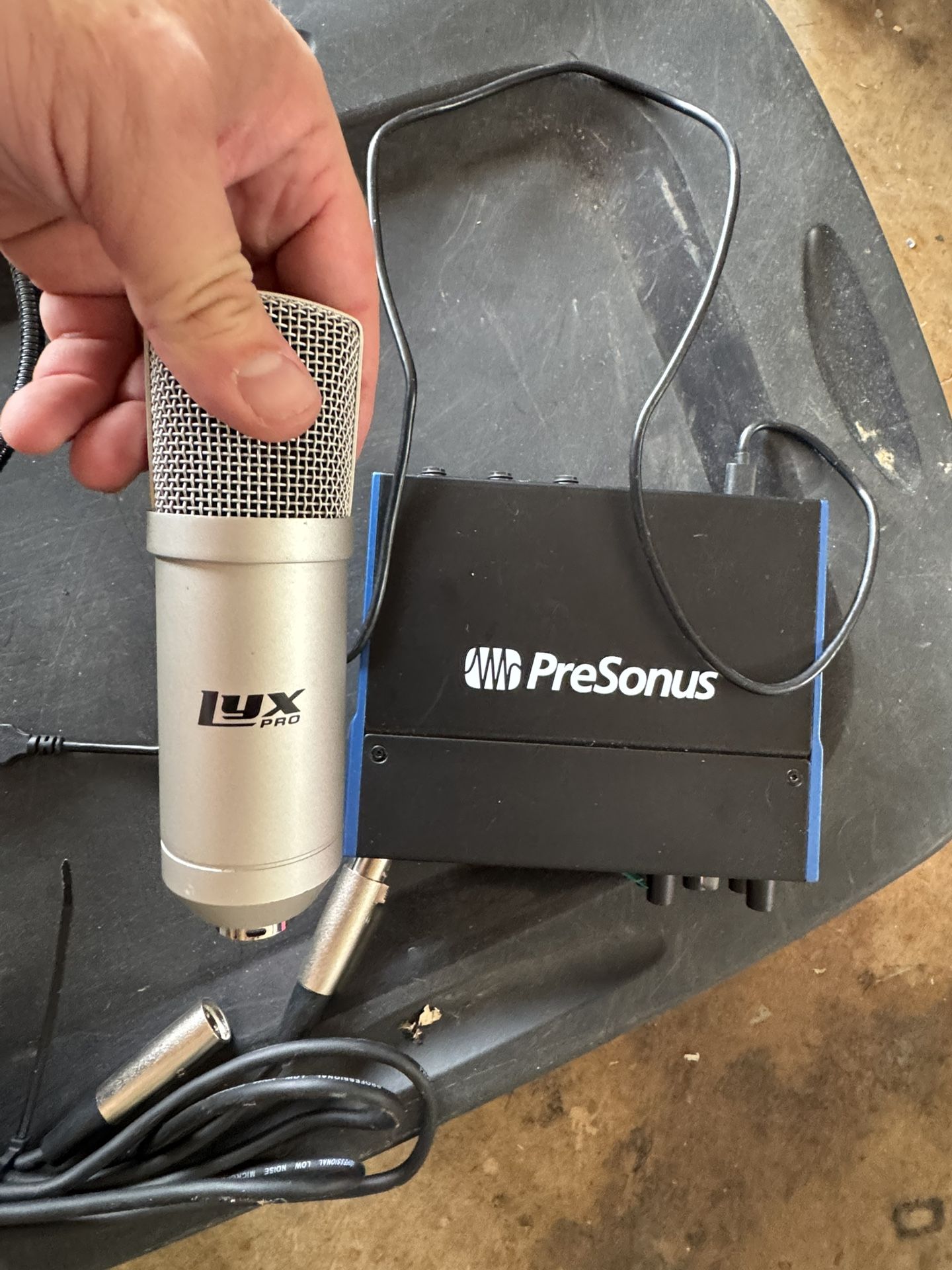 Lyx Pro Microphone W/ PreSonus Sound Mixer, Mic Stand, Desktop Stand & Pop Filter