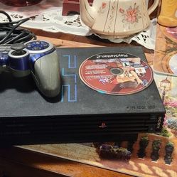 Ps2 And One controller and a game and cables