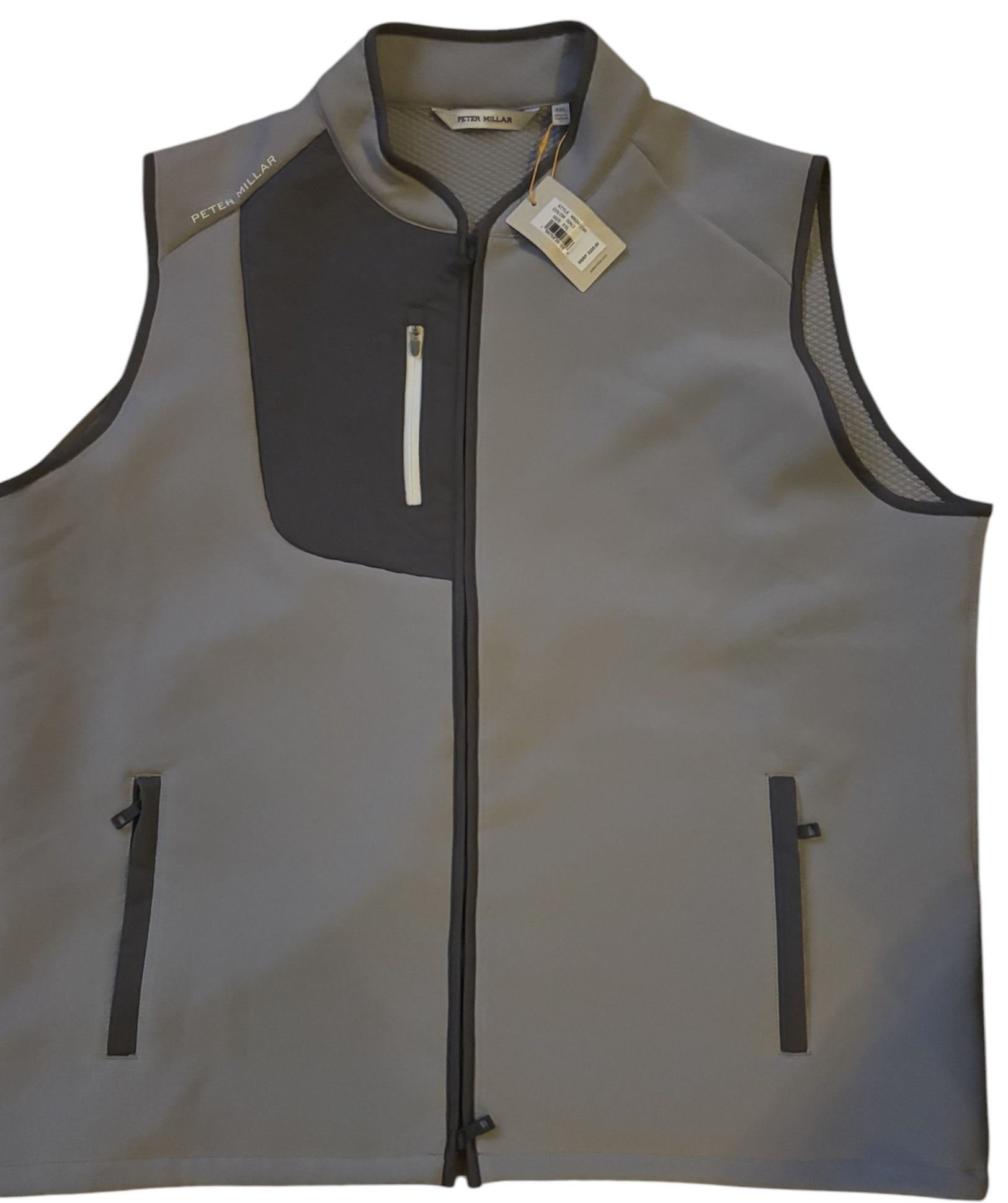 NWT Peter Millar Squallblock Gilet Mens Vest XXL Gale Gray Softshell Golf Work