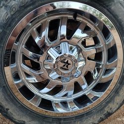 RBP GLOCK CHROME RIMS 22x14 With Toyo Open Country Off Road Tires 